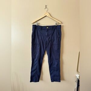 White House Black Market Straight Crop Navy SZ 10 Cargo Casual Cotton